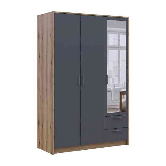 Шкаф для одежды Doros Ронди с зеркалом Дуб Артизан/Графит 3ДСП 121х52х195 DRS-011670 (80737816) Львов