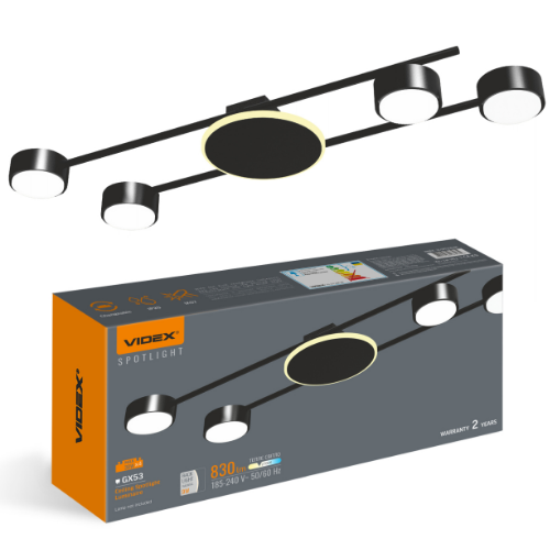 LED Світильник накладний під лампу 4*GX53 з підсвічуванням VL-SPF21B-BB Videx Житомир - фото 1