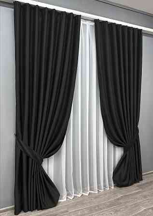 Комплект готових штор VR-Textil Bagema Rvs № 1895ш Чорний 140х270 см 2 шт (39-0085) Київ