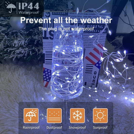 Кластерна LED-гірлянда Neonawall 3 м 200 LED, холодний білий, 8 режимів, таймер, IP44, 220 В Київ