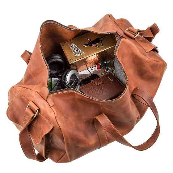 Сумка дорожная винтажная кожа Коричневая (GRANDE PELLE) Киев