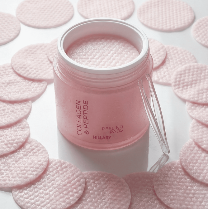 Відлущувальні тонер-педи з колагеном та пептидами Collagen & Peptide Peeling Pads Hillary 60 шт Київ - фото 12