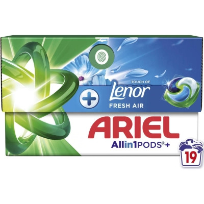Капсули для прання Ariel Pods+ All-in-1 Touch of Lenor Дотик свіжого повітря Lenor 19 шт. (8700216765954) Вінниця - фото 1