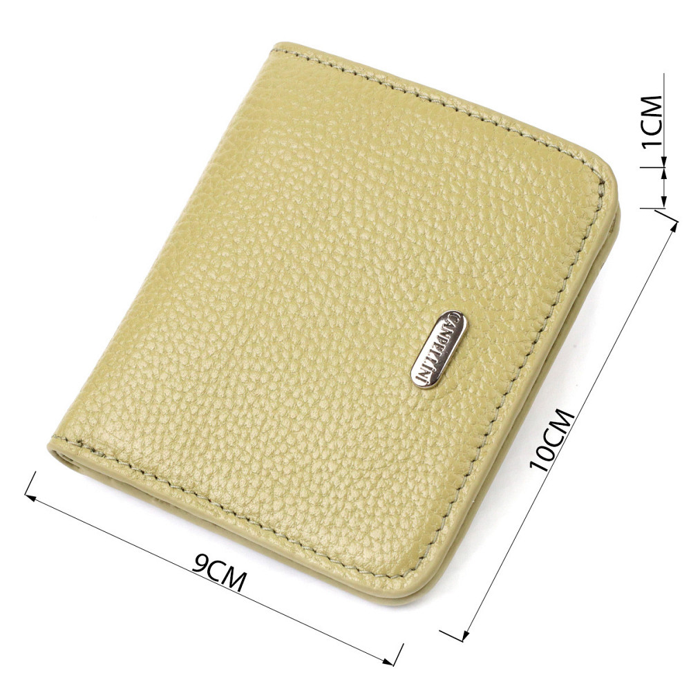 Компактний жіночий гаманець із натуральної шкіри флотар CANPELLINI 21793 Оливковий Київ - фото 3