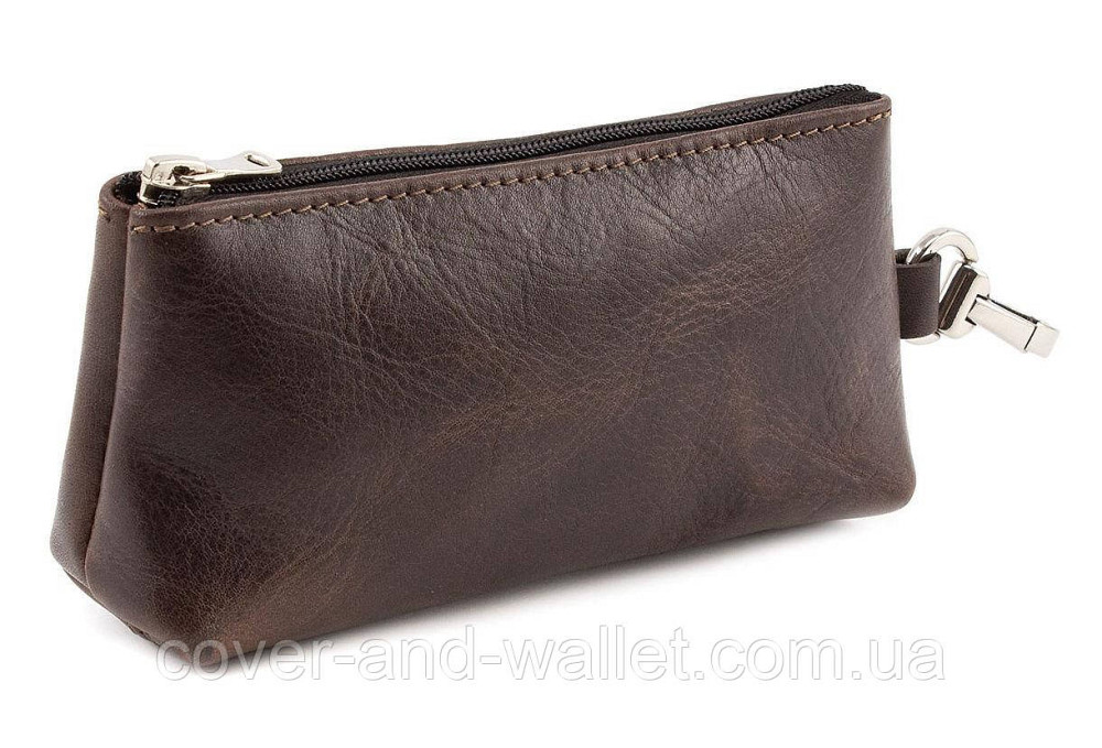 Стильна шкіряна ключниця ручної роботи Grande Pelle Borsetta (коричнева) Київ - фото 6