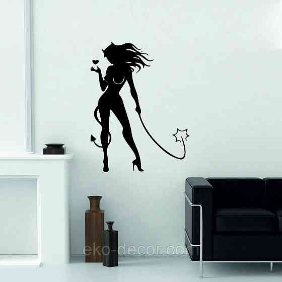 Декоративное настенное Панно «Дьяволица», Декор на стену 90*68 см, Черный Киев