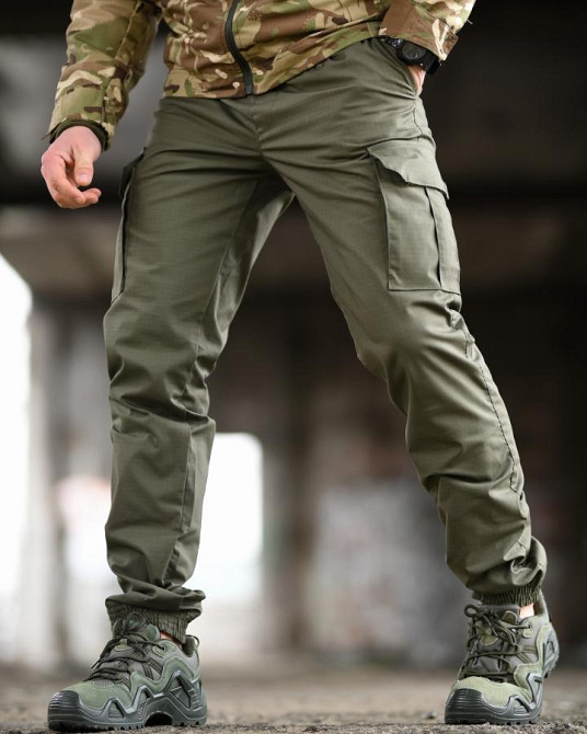Мужские брюки джоггеры бандит олива весна лето саржа легкие и прочные Одесса - изображение 14