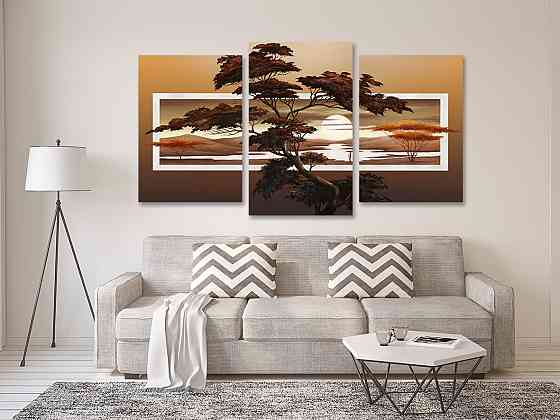 Модульная картина в гостиную / спальню  Дерево в пустелі   Art-650_3 100x150 см Киев