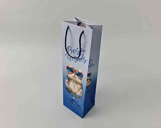 Пакет паперовий подарунковий під пляшку 12/9/36 (артBUT-74) (12 шт.) Харків