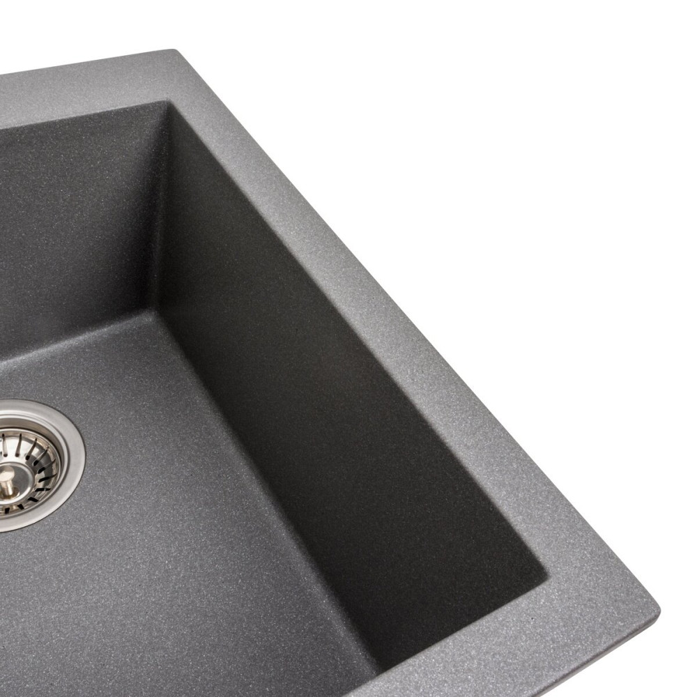 VALESO Гранітна мийка для кухні VALESO SOKIL 4150 матова Сірий мусон Коломия - фото 3