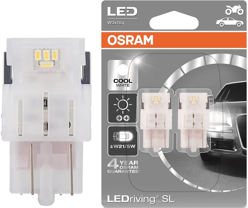 Комплект світлодіодних ламп OSRAM 7515DWP-02B W21/5 W 6000 K 12 V Харків - фото 2