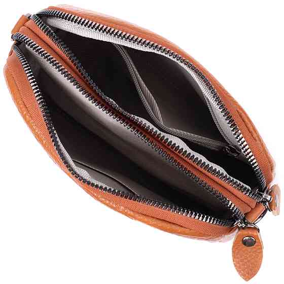 Невелика сумка для жінок на два відділення з натуральної шкіри Vintage 22800 Рудий Київ