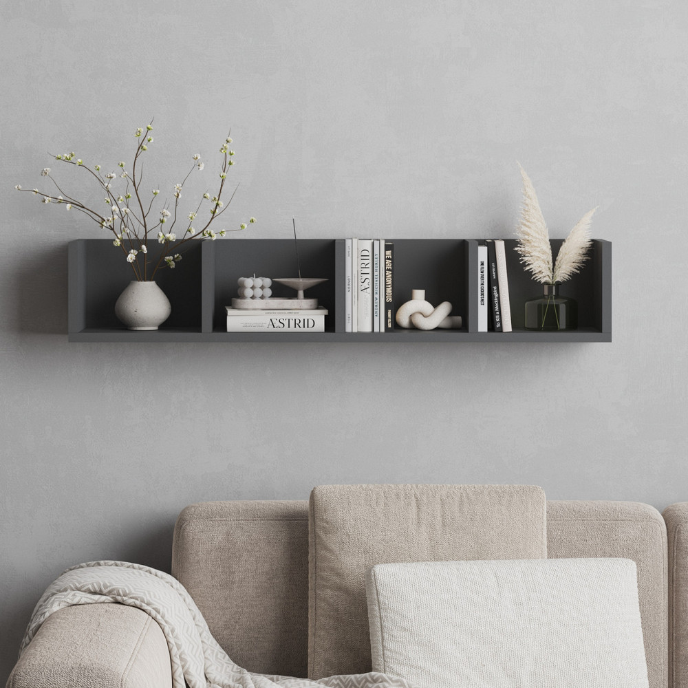 Полиця настінна VAYS M-59, навісна, ЛДСП, 92×17×17 см - для дому, офісу, декору Львів - фото 4