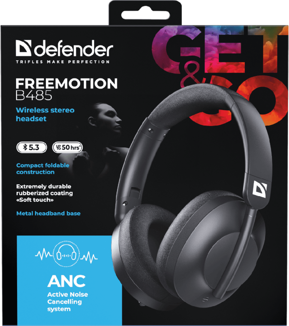 Гарнітура Defender FreeMotion B485 Bluetooth ANC Black (63485) (7151836) Киев - изображение 11