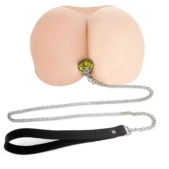 Металева анальна пробка Art of Sex Metal Anal Plug with Leash size M з повідцем Sex Aura Київ
