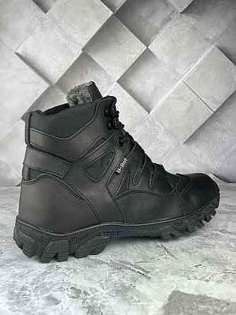 Тактичні чоловічі зимові черевики хихак чорного кольору прошиті та проклеєні військові черевики на хутрі WAR Львів