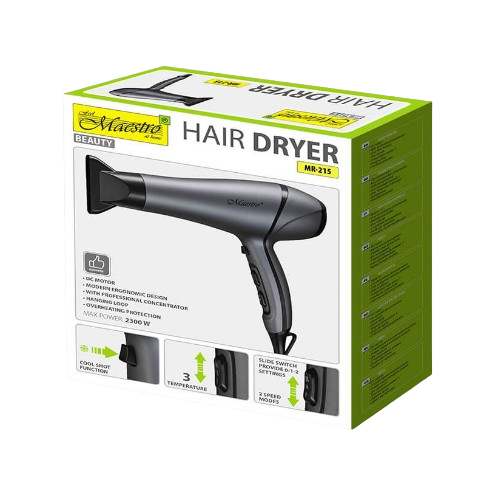 Фен для волосся 1900-2300W (2 швидкості/3 темпер.режими) MR-215 Maestro Житомир - изображение 3