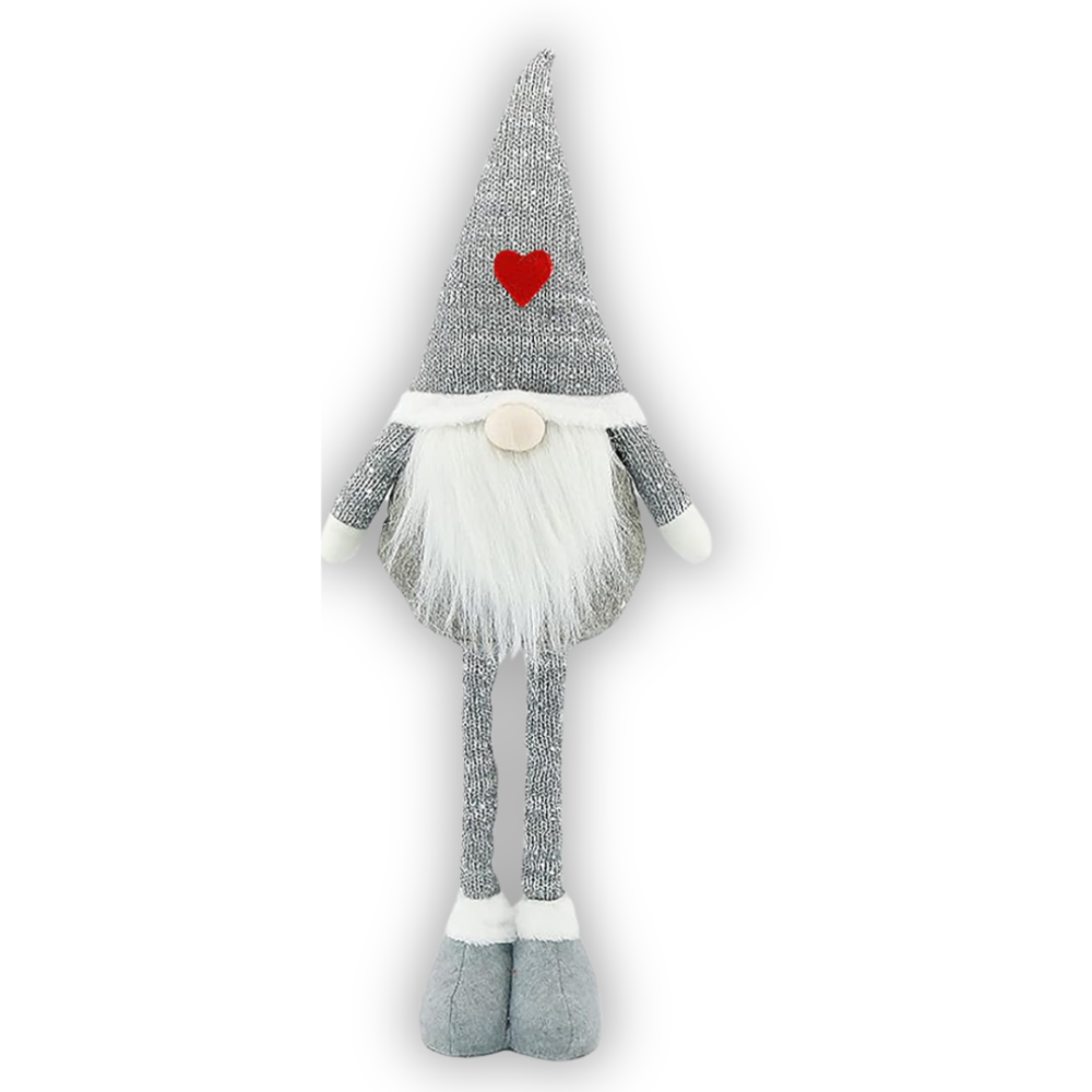 Новогодний гном под елку гном на ножках декоративная фигура под елку Niki Light скандинавский гном 70см Серый Киев - изображение 5