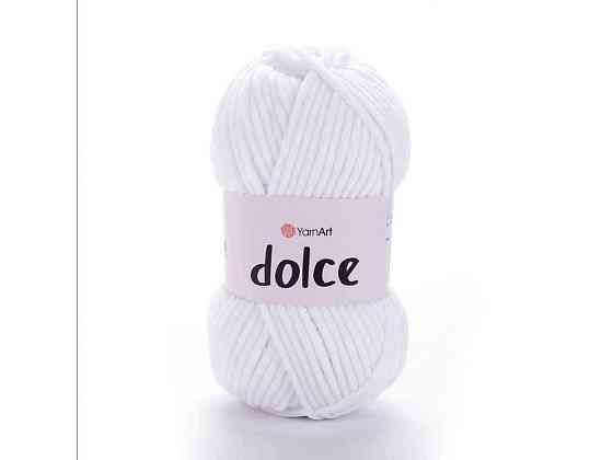 Пряжа Dolce білий 100% мікрополіестр 120м 100г 5шт/уп 741-White ТМ YarnArt Київ