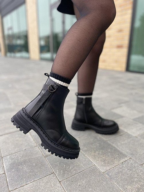 Olli Жіночі черевики OLLI чорні натуральна шкіра з хутром висота 15см (K-46-Астра 5290) 37р.38р Коломыя - изображение 10