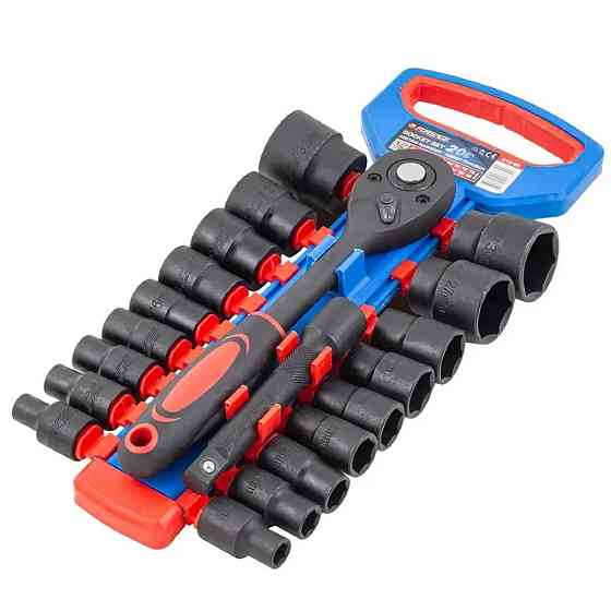 Набор головок с трещоткой 20пр. 1/2'' (6гр.) (8-32мм) FORSAGE F-019-5K Одесса