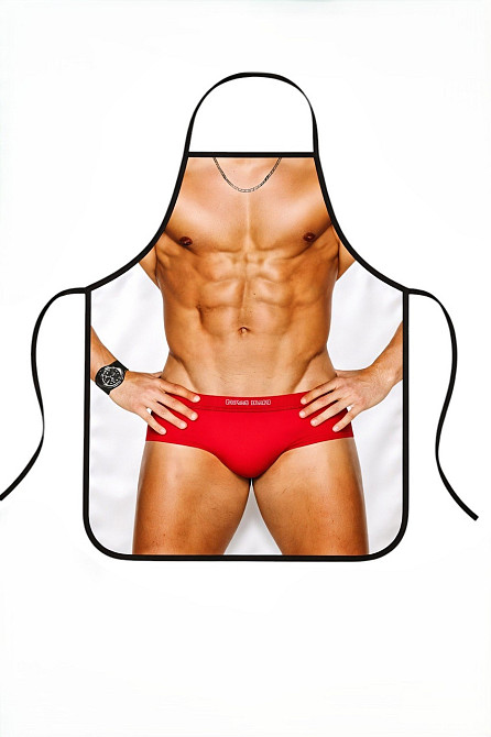 Фартук с приколом мужчина в красных трусах 73 на 57 см разноцветный Киев - изображение 3
