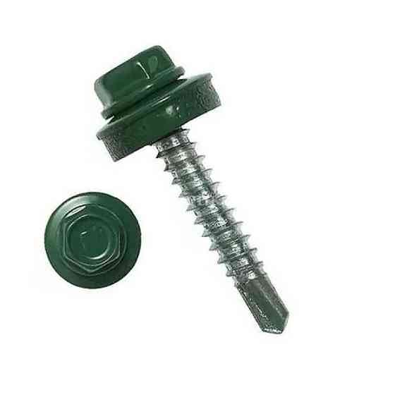 Кровельный саморез 4,8*35 RAL 6005 со сверлом по дереву (пач. 50 шт.) зеленый Харьков