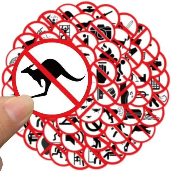 Смешные наклейки с запрещающими знаками – набор 62 шт. Киев