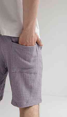 Мужские шорты муслиновые Темно-Серый M Харьков