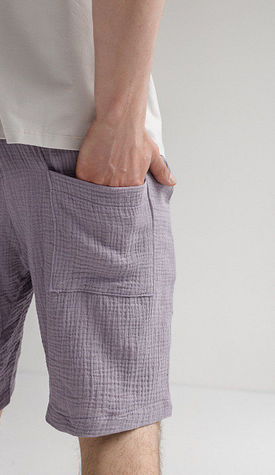 Мужские шорты муслиновые Темно-Серый M Харьков - изображение 4