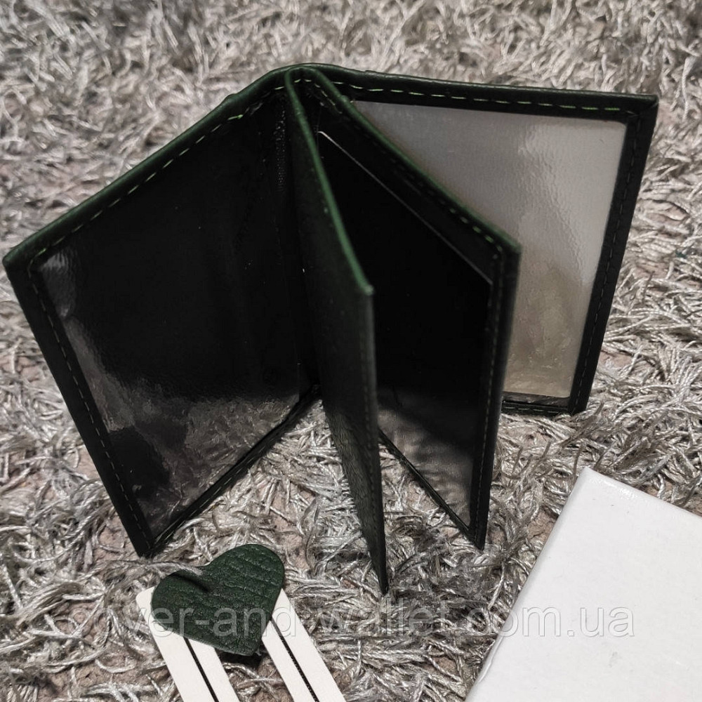 Зелений шкіряний картхолдер для документів і пластикових карток ST Leather Київ - фото 3