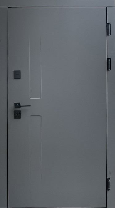 Форт-М Дверь квартирная модель Трио-Ривьера, Титан софттач/Белый мат. + зеркало Киев - изображение 1