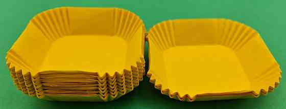 Тартолетка для кексів"Квадратна жовта"(58,5*58,5*21,5) (100шт)/К-58,5/ (1 уп.) Харків