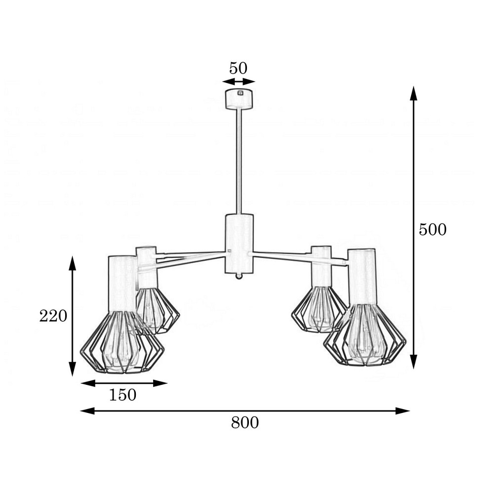 Люстра лофт біла 4 лампи Е27 Diadem NL 22152-4 WH Київ - фото 4
