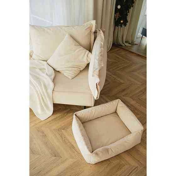 Лежанка для хатніх тварин собак і кішок велюр Incor Бежевий XL (90/80/20) Київ