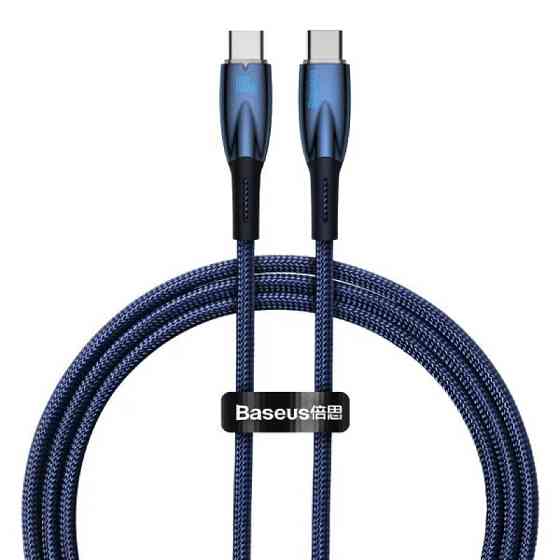 Кабель Baseus Glimmer Series Fast Charging Data Cable Type-C to Type-C 100W 1m Blue Киев