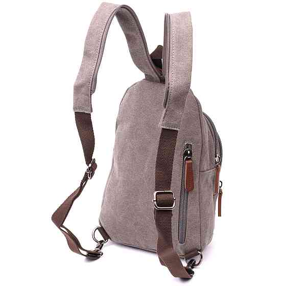 Мужская текстильная сумка через плечо с уплотненной спинкой Серый (Vintage) Киев