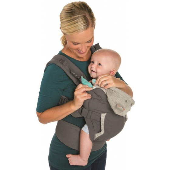 Детский слинг 2в1 эрго рюкзак переноска с капюшоном кенгурушка для детей от рождения цвет Серый Киев