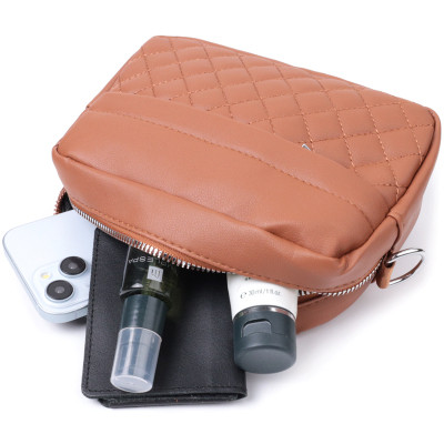 Сумка Vintage Жіноча крос-боді з монетницею з екошкіри Руда (22795) Вінниця - фото 2