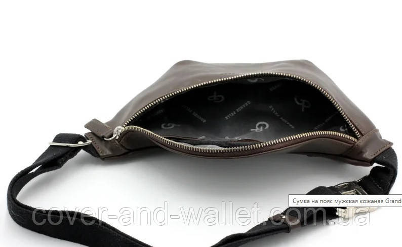 Поясная кожаная сумка бананка коричневого цвета Grande Pelle 741610 Киев - изображение 10