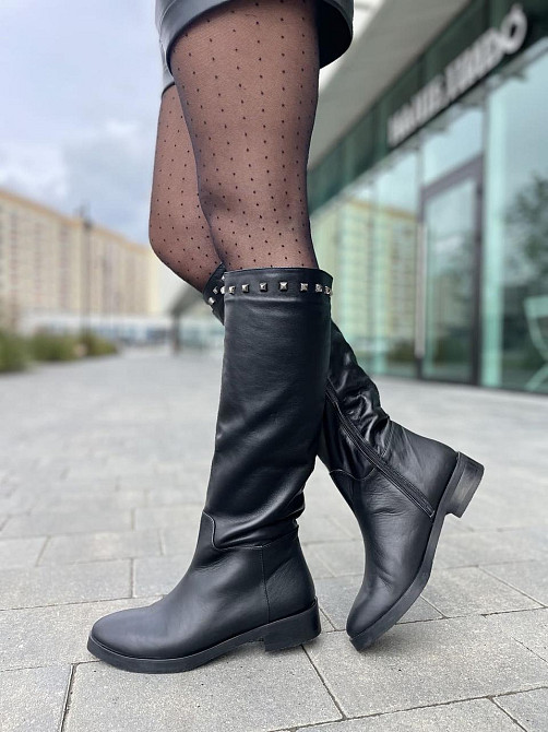 Nivelle Чоботи жіночі демісезонні весна-осінь на низькому ходу чорні з натуральної шкіри 5464/2 Коломыя - изображение 3