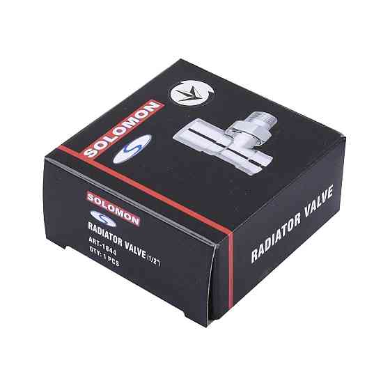 Кран вентильный угловой с американкой SOLOMON 1/2″ CHROM 1844 п/ключ (000002164) Киев