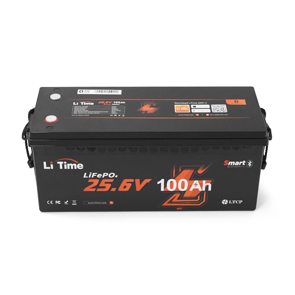 Акумуляторна батарея LiFePO4 Li-TIME 25.6V 100Ah BT, 2560Wh, BMS 100A, 532*207*215мм Київ - фото 2