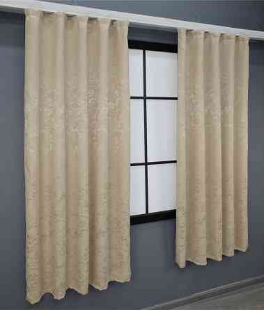 Комплект коротких штор VR-Textil Льон мармур Pavliani № 1170ш Бежевий 130х170 см 2 шт (35-0028) Київ