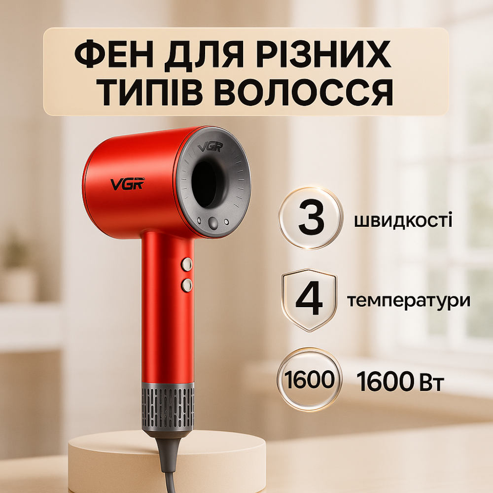 Фен с ионизацией для укладки, Мощный электрический фен для сушки волос волос с ионизацией LP-33 Львов - изображение 16