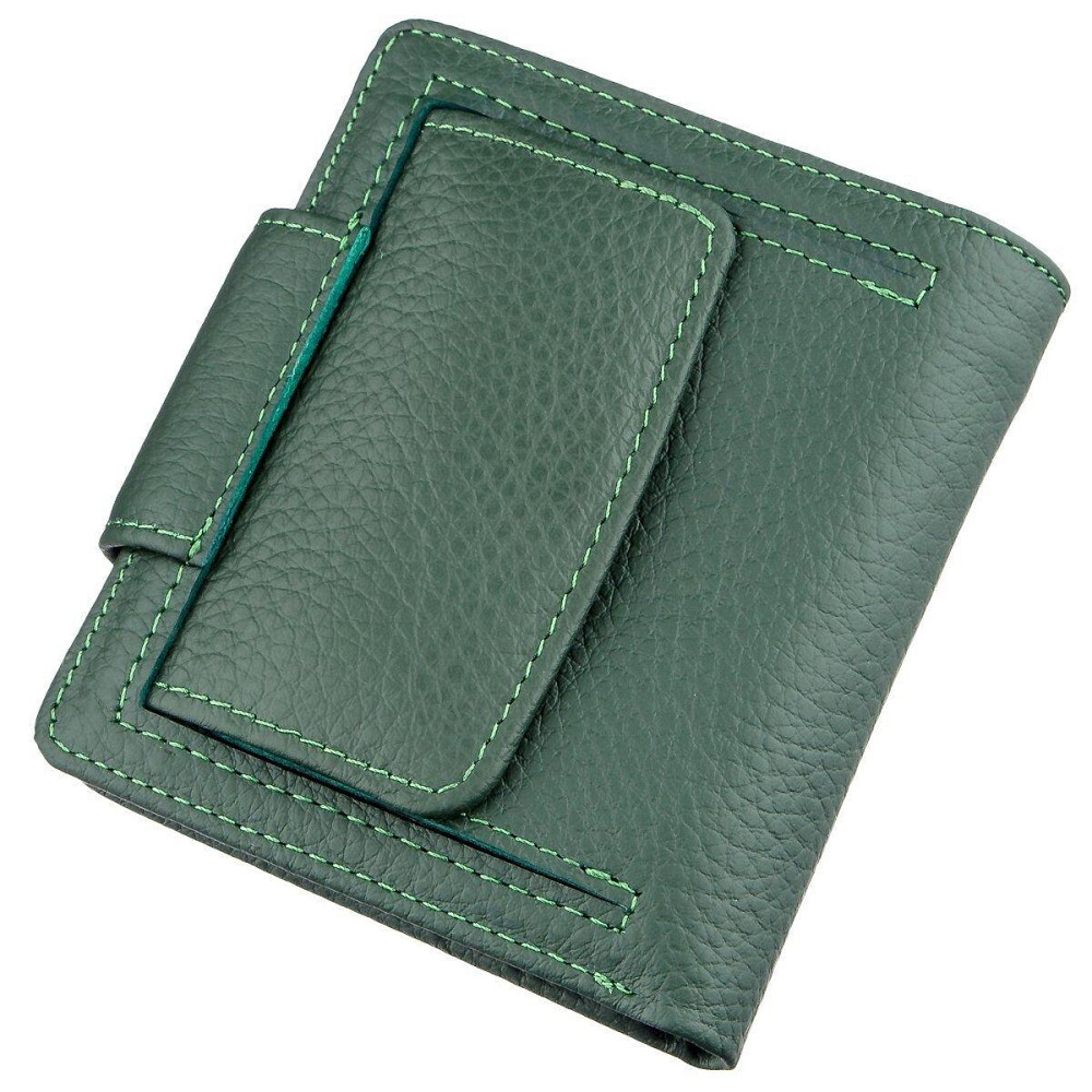 Кошелек женский компактный ST Leather 18959 Зеленый Киев - изображение 6