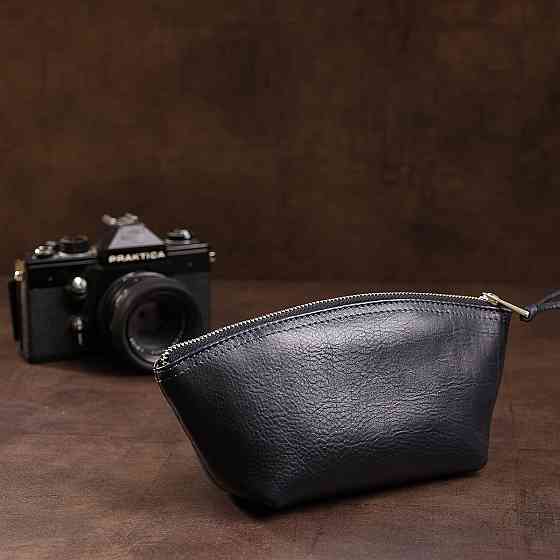 Шкіряна жіноча косметичка GRANDE PELLE 11570 Чорний Київ