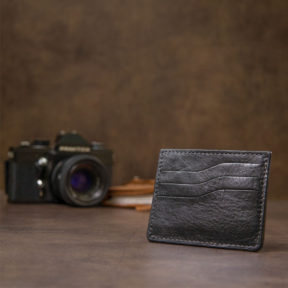 Кожаный картхолдер Черный (GRANDE PELLE) Киев - изображение 13