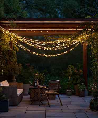 Garlando Новорічна гірлянда вулична 50 м 500 LED з сонячною батареєю чорний провід Жовтий SB500 Коломия