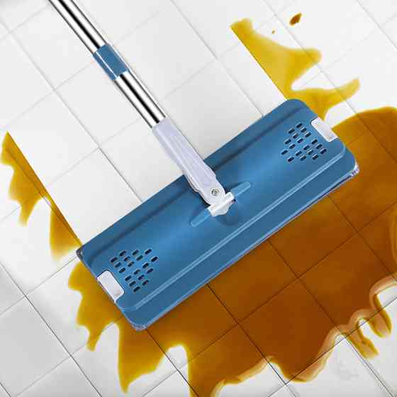 Швабра с ведром 11л с отжимом и 2 насадками Cleaning Mop, Синяя / Комплект для уборки швабра лентяйка и ведро / Швабра для мытья Киев